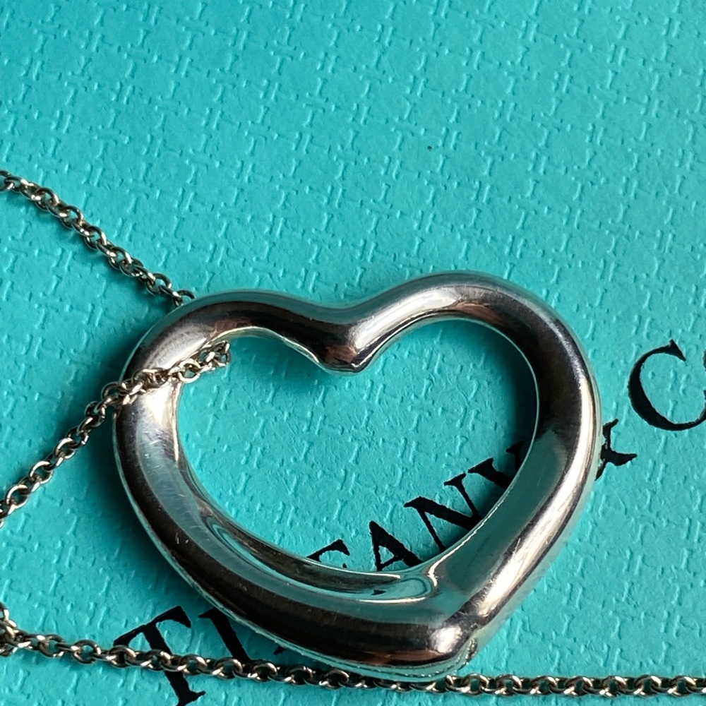 Tiffany & Co. Elsa Peretti Sterling Open Heart 16” Fine Chain